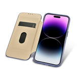 iCarer CE Premium læder Folio Case iPhone 14 Pro Magnetisk Flip læder Folio Case MagSafe Light Purple (WMI14220714-LP)