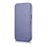 iCarer CE Premium læder Folio Case iPhone 14 Pro Magnetisk Flip læder Folio Case MagSafe Light Purple (WMI14220714-LP)