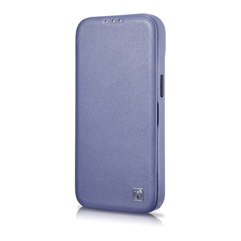 iCarer CE Premium læder Folio Case iPhone 14 Pro Magnetisk Flip læder Folio Case MagSafe Light Purple (WMI14220714-LP)