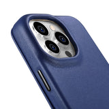 iCarer CE Premium læder Folio Case iPhone 14 Pro Magnetisk Flip læder Folio Case MagSafe Blue (WMI14220714-BU)