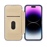 iCarer CE Premium læder Folio Case iPhone 14 Pro Magnetisk Flip læder Folio Case MagSafe Blue (WMI14220714-BU)