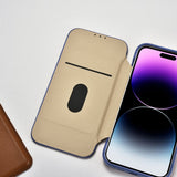 iCarer CE Premium læder Folio Case iPhone 14 Pro Magnetisk Flip læder Folio Case MagSafe Blue (WMI14220714-BU)