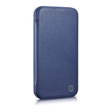 iCarer CE Premium læder Folio Case iPhone 14 Pro Magnetisk Flip læder Folio Case MagSafe Blue (WMI14220714-BU)