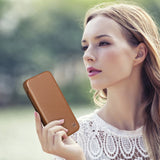 iCarer CE Premium Leather Folio Case iPhone 14 Plus Magnetic Flip Leather Folio Case MagSafe Brown (WMI14220715-BN)