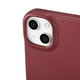 iCarer CE Premium læder Folio Case iPhone 14 Plus Magnetisk Flip læder Folio Case MagSafe Red (WMI14220715-RD)