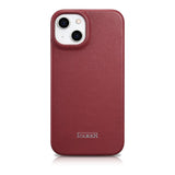 iCarer CE Premium læder Folio Case iPhone 14 Plus Magnetisk Flip læder Folio Case MagSafe Red (WMI14220715-RD)