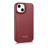 iCarer CE Premium læder Folio Case iPhone 14 Plus Magnetisk Flip læder Folio Case MagSafe Red (WMI14220715-RD)