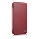 iCarer CE Premium læder Folio Case iPhone 14 Plus Magnetisk Flip læder Folio Case MagSafe Red (WMI14220715-RD)