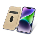 iCarer CE Premium læder Folio Case iPhone 14 Plus Magnetisk Flip læder Folio Case MagSafe Light Purple (WMI14220715-LP)