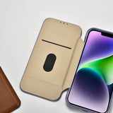 iCarer CE Premium læder Folio Case iPhone 14 Plus Magnetisk Flip læder Folio Case MagSafe Light Purple (WMI14220715-LP)