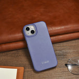 iCarer CE Premium læder Folio Case iPhone 14 Plus Magnetisk Flip læder Folio Case MagSafe Light Purple (WMI14220715-LP)