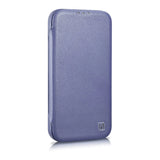 iCarer CE Premium læder Folio Case iPhone 14 Plus Magnetisk Flip læder Folio Case MagSafe Light Purple (WMI14220715-LP)