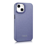 iCarer CE Premium læder Folio Case iPhone 14 Plus Magnetisk Flip læder Folio Case MagSafe Light Purple (WMI14220715-LP)