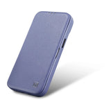 iCarer CE Premium læder Folio Case iPhone 14 Plus Magnetisk Flip læder Folio Case MagSafe Light Purple (WMI14220715-LP)