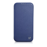 iCarer CE Premium læder Folio Case iPhone 14 Plus Magnetisk Flip læder Folio Case MagSafe Blue (WMI14220715-BU)