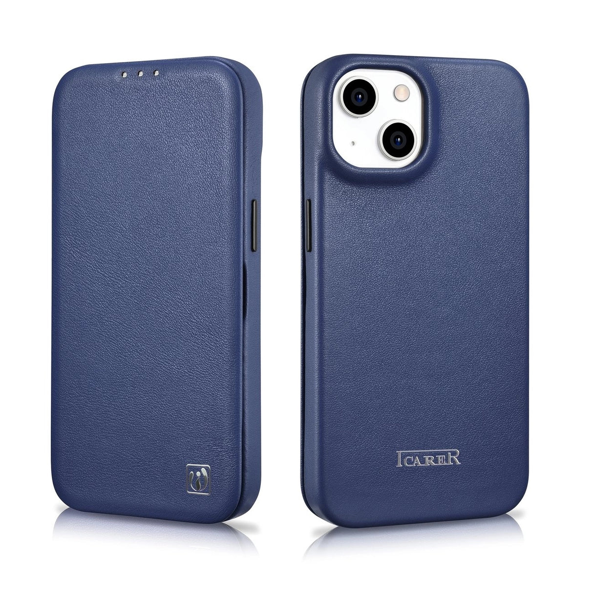 iCarer CE Premium læder Folio Case iPhone 14 Plus Magnetisk Flip læder Folio Case MagSafe Blue (WMI14220715-BU)