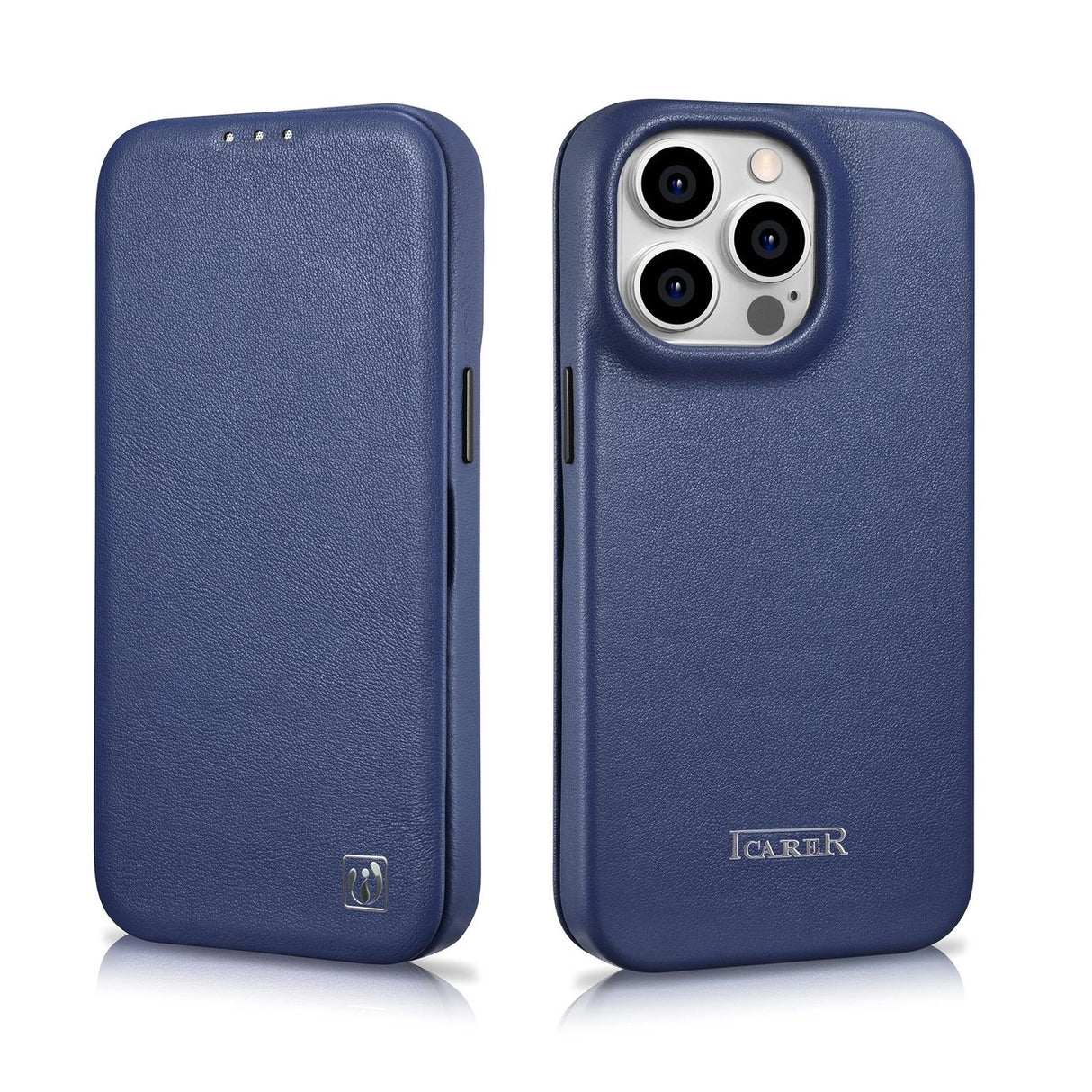 iCarer CE Premium læder Folio Case iPhone 14 Pro Max Magnetisk Flip læder Folio Case MagSafe Blue (WMI14220716-BU)