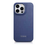 iCarer CE Premium læder Folio Case iPhone 14 Pro Max Magnetisk Flip læder Folio Case MagSafe Blue (WMI14220716-BU)
