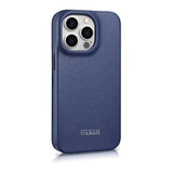 iCarer CE Premium læder Folio Case iPhone 14 Pro Max Magnetisk Flip læder Folio Case MagSafe Blue (WMI14220716-BU)
