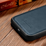 iCarer Leather Oil Wax case til iPhone 14 Pro Max læder case blå (WMI14220720-BU)