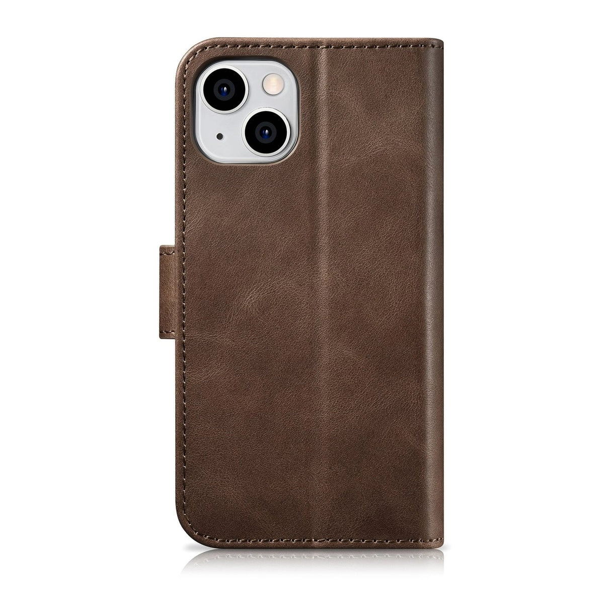 iCarer Oil Wax Wallet Case 2in1 iPhone 14 Leather Flip Cover Anti-RFID Brown (WMI14220721-BN)