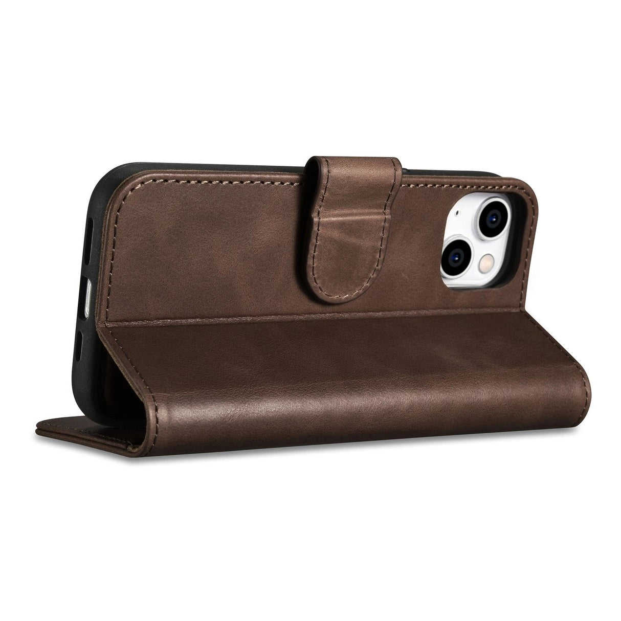 iCarer Oil Wax Wallet Case 2in1 iPhone 14 Leather Flip Cover Anti-RFID Brown (WMI14220721-BN)