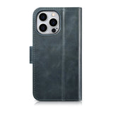 iCarer Oil Wax Wallet Case 2in1 Cover iPhone 14 Pro Anti-RFID Læder Flip Case Blå (WMI14220722-BU)