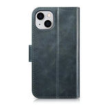 iCarer Oil Wax Wallet Case 2in1 Cover iPhone 14 Plus Anti-RFID Læder Flip Case Blå (WMI14220723-BU)
