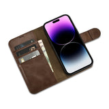 iCarer Oil Wax Wallet Case 2in1 Cover iPhone 14 Pro Max Læder Flip Cover Anti-RFID brun (WMI14220724-BN)