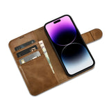 iCarer Oil Wax Wallet Case 2in1 Cover iPhone 14 Pro Max Læder Flip Cover Anti-RFID brun (WMI14220724-TN)