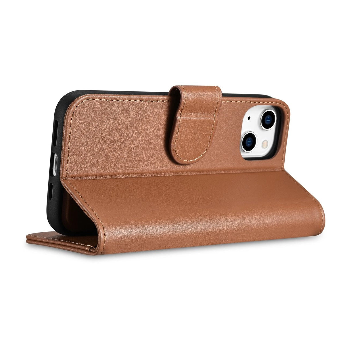 iCarer Wallet Case 2in1 iPhone 14-foder med flap Anti-RFID brun (WMI14220725-BN)