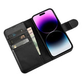 iCarer Wallet Case 2in1 Cover iPhone 14 Pro Læder Flip Cover Anti-RFID sort (WMI14220726-BK)