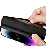 iCarer Wallet Case 2in1 Cover iPhone 14 Pro Læder Flip Cover Anti-RFID sort (WMI14220726-BK)