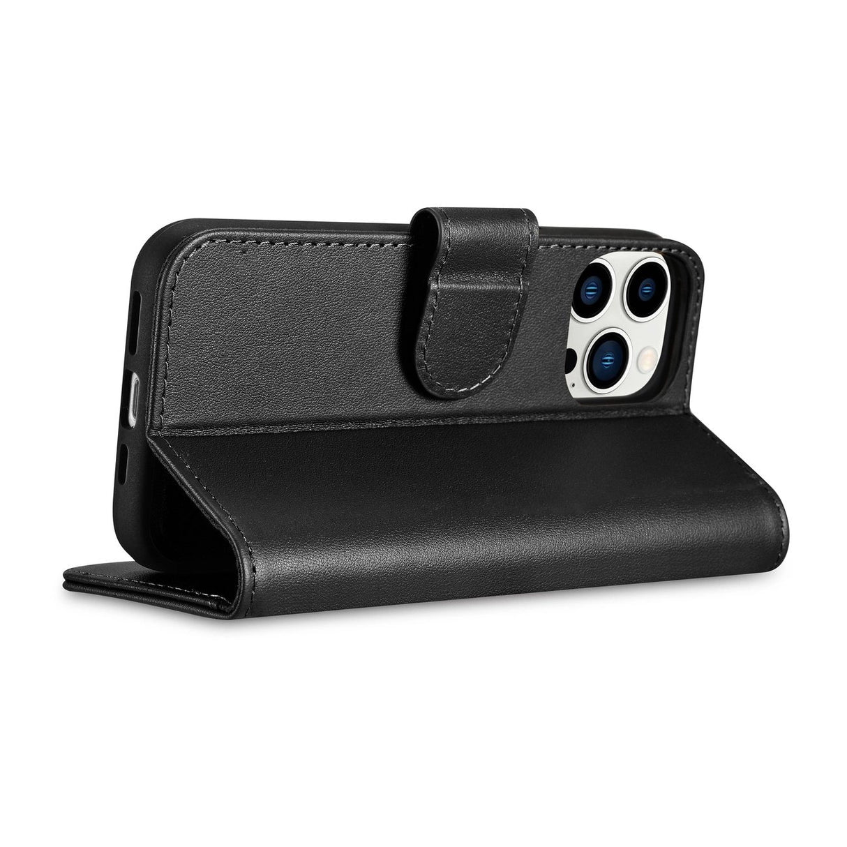 iCarer Wallet Case 2in1 Cover iPhone 14 Pro Læder Flip Cover Anti-RFID sort (WMI14220726-BK)