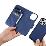 iCarer Wallet Case 2in1 Cover iPhone 14 Pro Læder Flip Case Anti-RFID blå (WMI14220726-BU)