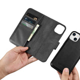 iCarer Wallet Case 2in1 Cover iPhone 14 Plus Anti-RFID Læder Flip Case sort (WMI14220727-BK)