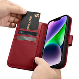 iCarer Wallet Case 2in1 Cover iPhone 14 Plus Anti-RFID Læder Flip Cover Red (WMI14220727-RD)