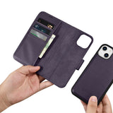 iCarer Wallet Case 2in1 Cover iPhone 14 Plus Anti-RFID Læder Flip Case mørk lilla (WMI14220727-DP)