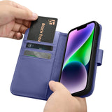 iCarer Wallet Case 2in1 Cover iPhone 14 Plus Anti-RFID Læder Flip Case Lys lilla (WMI14220727-LP)
