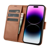 iCarer Wallet Case 2in1 Cover iPhone 14 Pro Max Læder Flip Cover Anti-RFID Brunt (WMI14220728-BN)