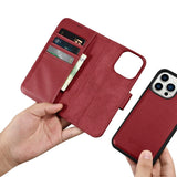 iCarer Wallet Case 2in1 Cover iPhone 14 Pro Max Læder Flip Cover Anti-RFID Rød (WMI14220728-RD)