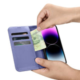 iCarer Wallet Case 2in1 Cover iPhone 14 Pro Max Læder Flip Cover Anti-RFID lys lilla (WMI14220728-LP)