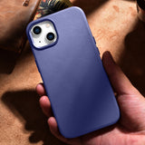 iCarer Case Leather Cover Genuine Leather iPhone 14 Plus Light Purple (MagSafe Compatible)