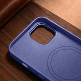 iCarer Case Leather Cover Genuine Leather iPhone 14 Plus Light Purple (MagSafe Compatible)