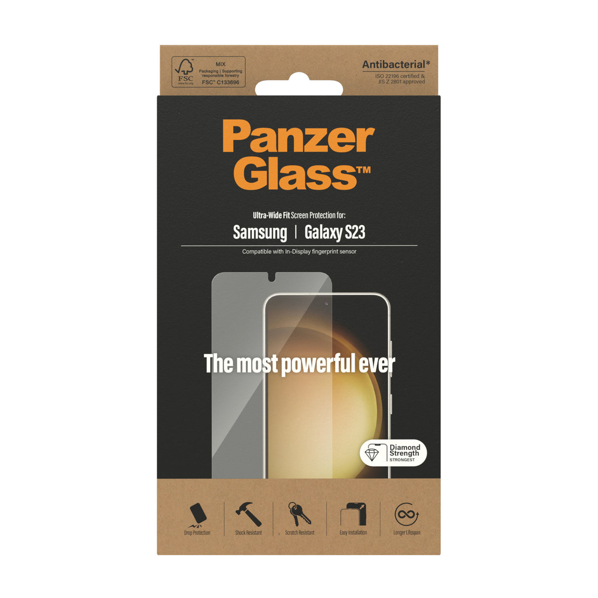 PanzerGlass ® Skærmbeskyttelse Samsung Galaxy S23 | Ultra-Wide Fit