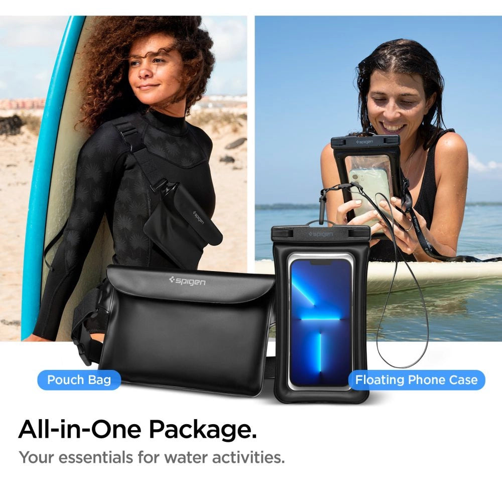 Spigen Aqua Shield A621 Vandtæt hoftepose + flydende beholder - sort