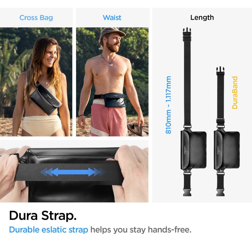 Spigen Aqua Shield A621 Vandtæt hoftepose + flydende beholder - sort