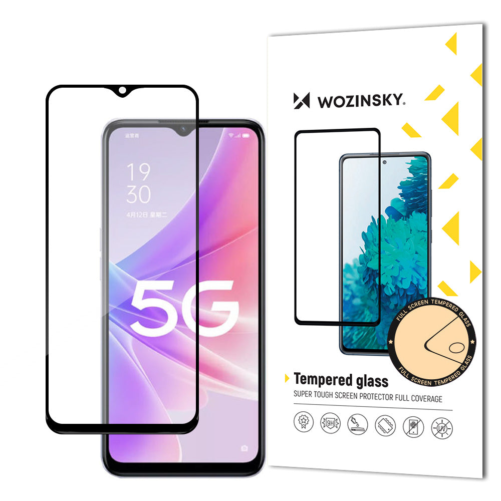 Wozinsky Super Durable Full Glue Tempered Glass Full Screen med Frame Case Venlig Realme Narzo 50 Black