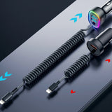 Joyroom hurtigbiloplader 4 i 1 PD, QC3.0, AFC, FCP med Lightning kabel 1,6m 57W sort (JR-CL20)