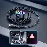 Joyroom hurtigbiloplader 4 i 1 PD, QC3.0, AFC, FCP med Lightning kabel 1,6m 57W sort (JR-CL20)